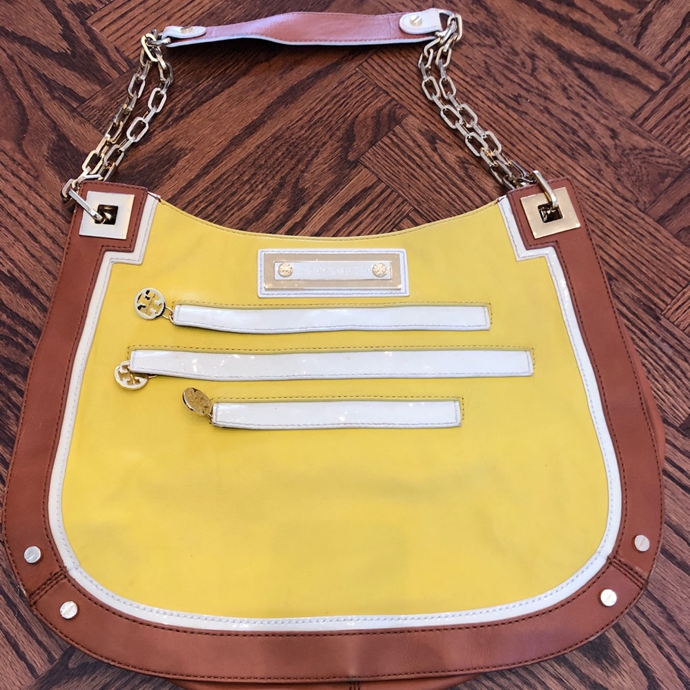 Tory Burch Yellow and Tan Purse